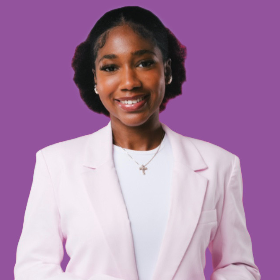 Tyra Spaulding headshot on purple background