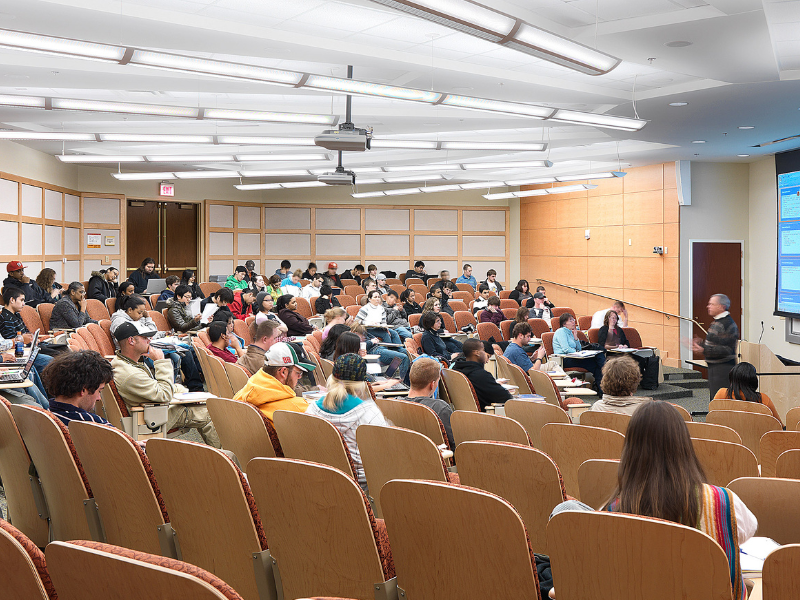 Auditorium of students and faculty